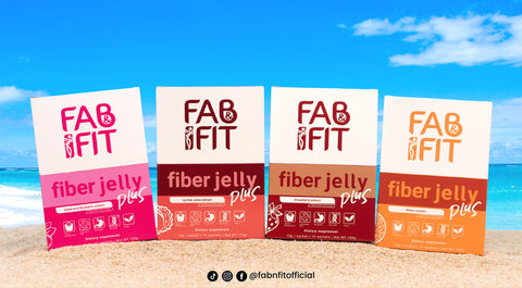 [Fab & Fit] Fiber Jelly Plus Apply and Blueberry, Lychee, Strawberry & Melon Extract 10 sachets x 15G
