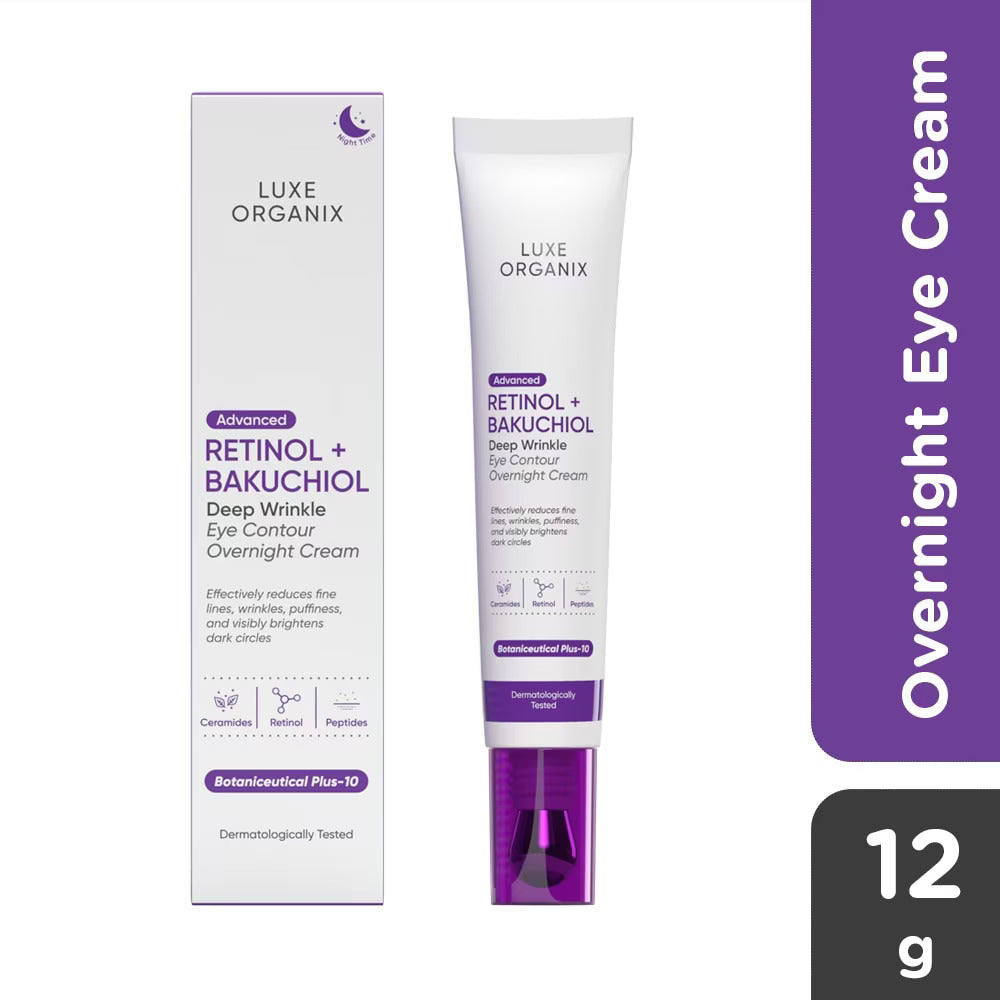 [Luxe Organix] Advanced Retinol + Bakuchiol Deep Wrinkle Eye Contour Overnight Cream 12g