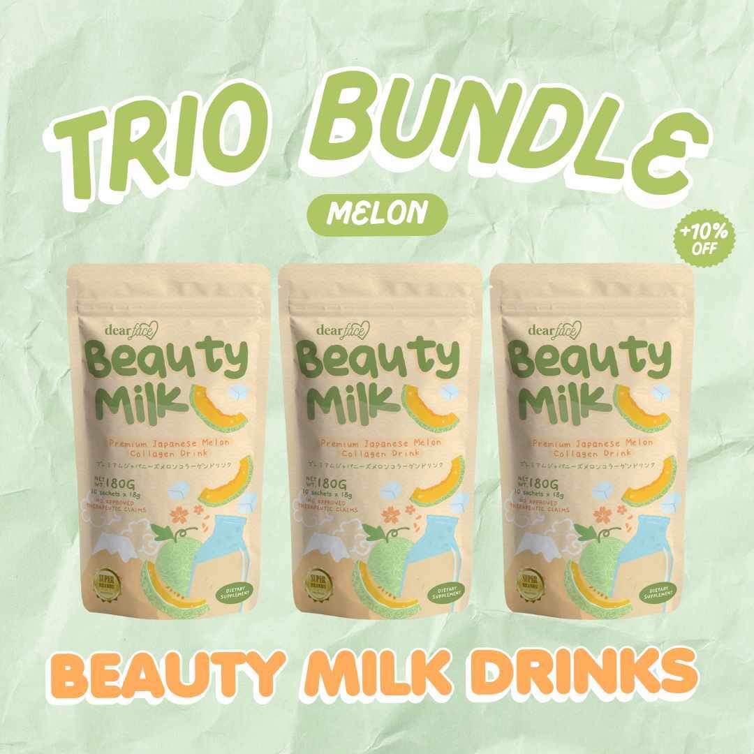[Dear Face] Trio Bundle Beauty Milk Beauty Bean Collagen Glutathione Drinks