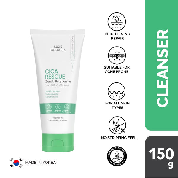 [Luxe Organix PH] Luxe Organix Cica Rescue Gentle Brightening Cleanser 150g | Venice and Vica beauty