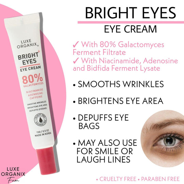 [Luxe Organix] Bright Eyes Eye Cream 80% Galactomyces 15g - Venice and Vica Beauty