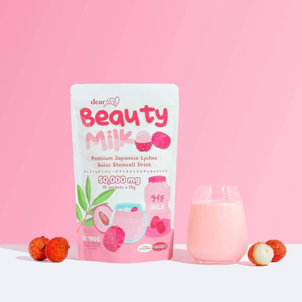[Dear Face] Beauty Milk (Melon, Strawberry, Lychee & Banana) Premium Japanese Collagen Drink - Venice and Vica Beauty